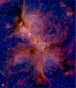 Infrared composite image of NGC 6334, the Cat's Paw Nebula.