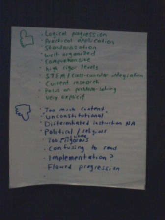 A summary of comments on the NGSS from Iowa parents, business people and others.