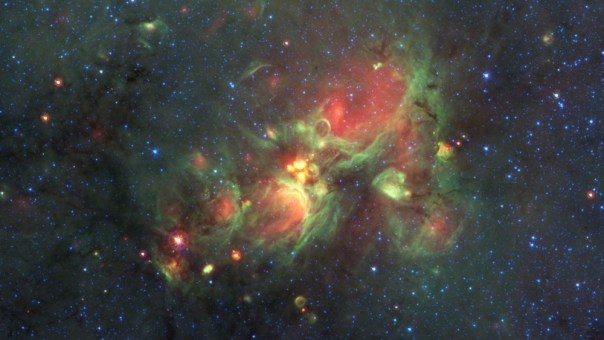 Telescope caught the attention of a volunteer classifying objects for the Milky Way Project. Image courtesy of NASA/JPL-Caltech, from the ISU release.