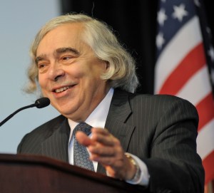 Ernest Moniz at the Solar Decathlon competition.