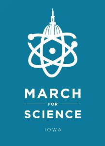Iowa's take on the official March for Science logo.
