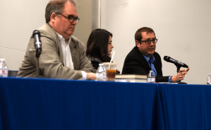 Science on the Stump journalists Douglas Burns, Brianne Pfannenstiel and Pat Rynard