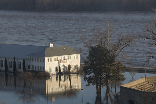 An aerial view of flooding at Camp Ashland, Nebraska on March 17, 2019. 